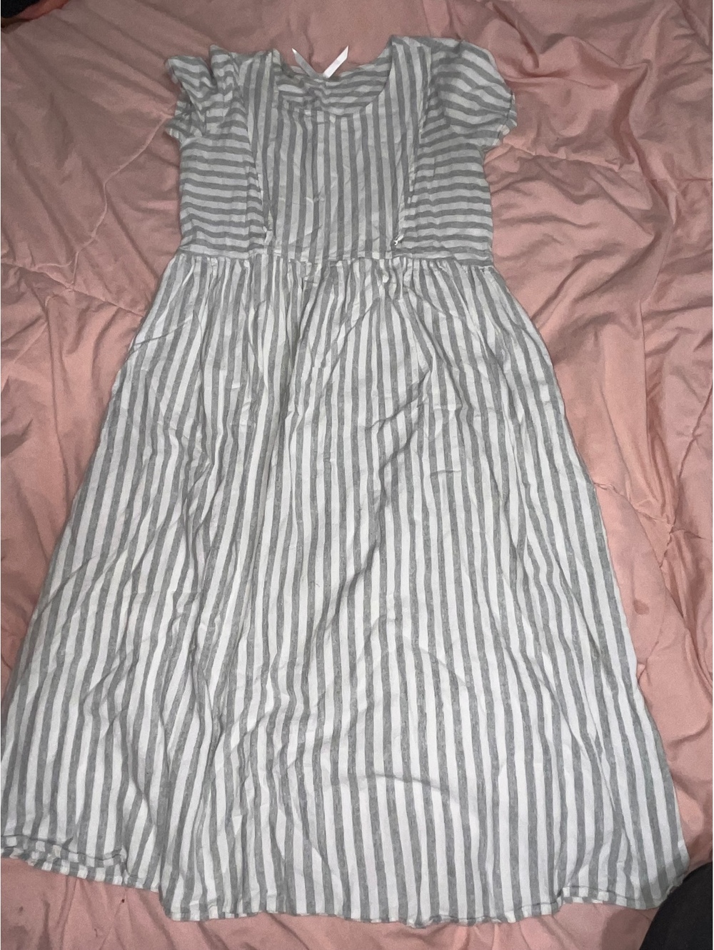 Seraphine Green and White Striped Maternity Dress